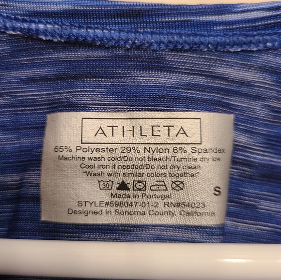 Athleta Ruched Reflective Racerback Tank Top Blue Small - Picture 9 of 12